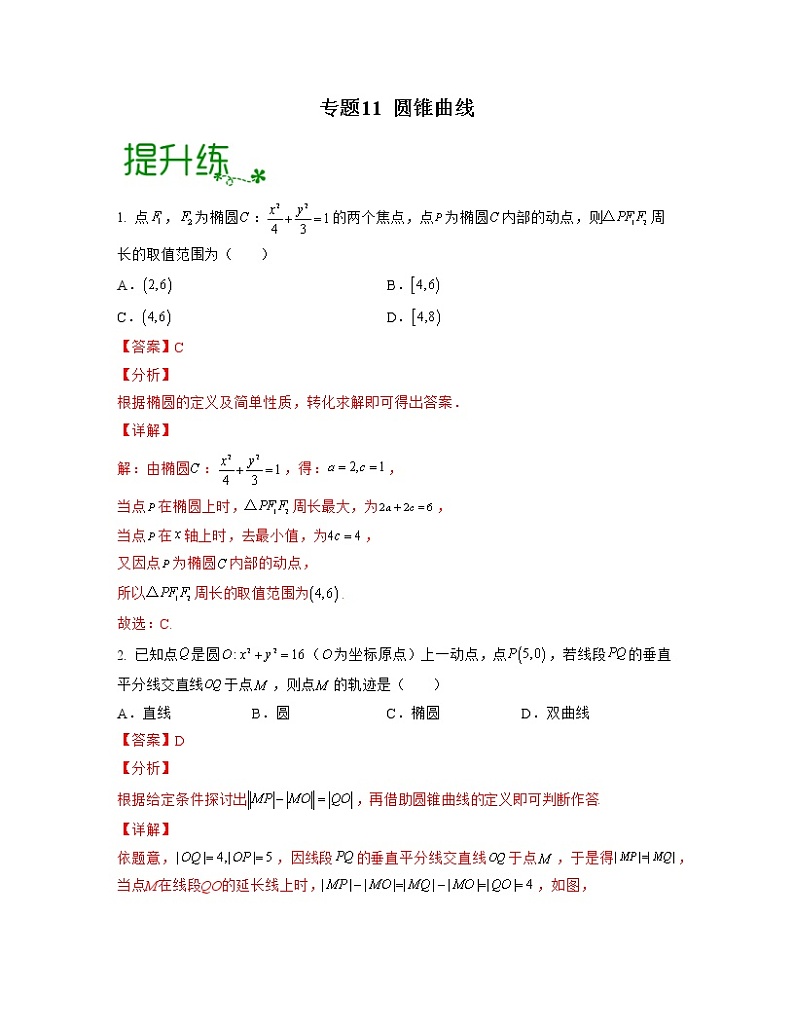 专题11 圆锥曲线(亮点练)01