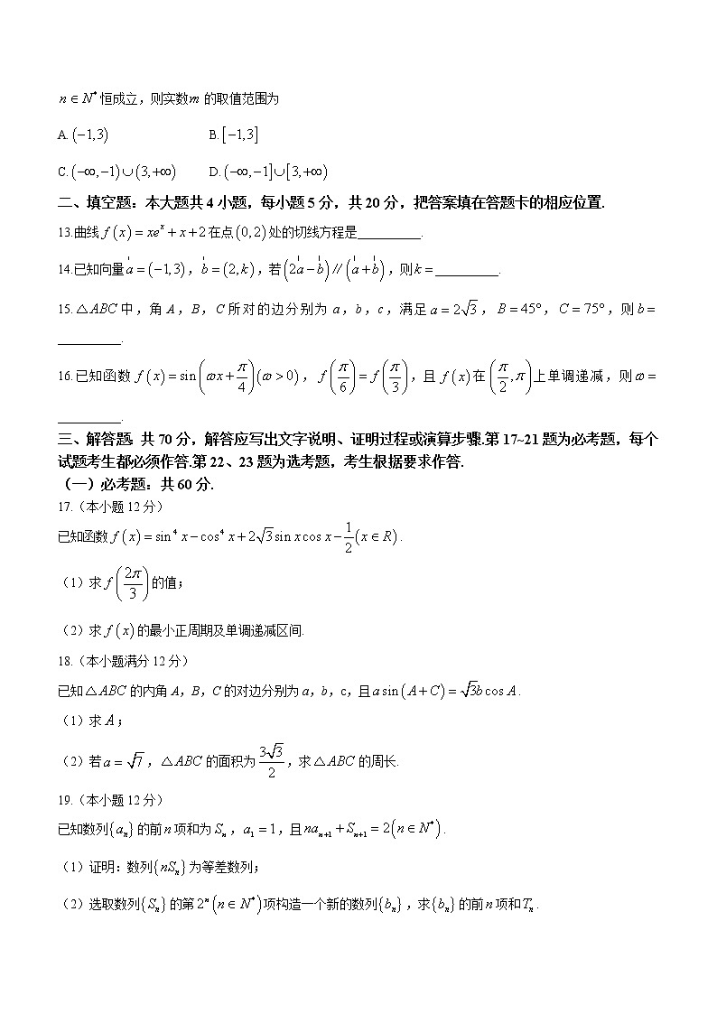 2023银川一中高三上学期第三次月考数学(文)试题含答案第3页