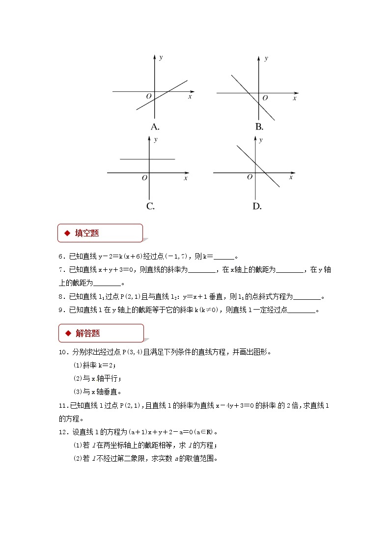 2.2.1《直线的点斜式方程》课件+教案+同步测试02