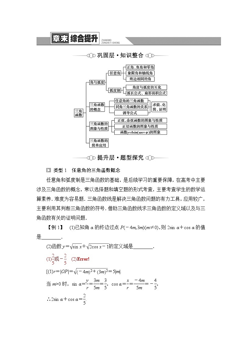 湘教版高中数学必修第一册第5章 章末综合提升学案第1页