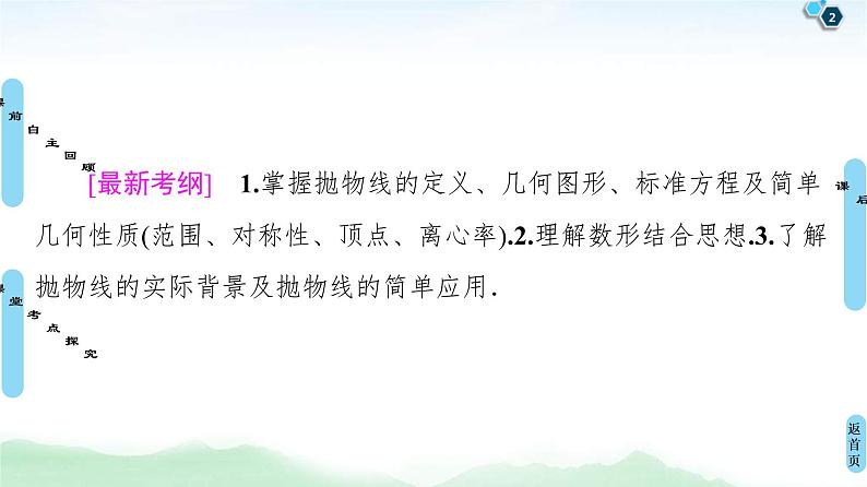 高考数学(理数)一轮复习讲与练9.7《抛物线》(3份打包,课件+教案+配套练习,含解析)02
