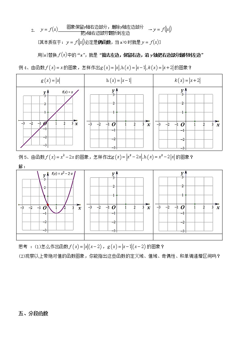 人教A版高一上数学 南海区统考复习分段函数&函数图象(学生版)第3页