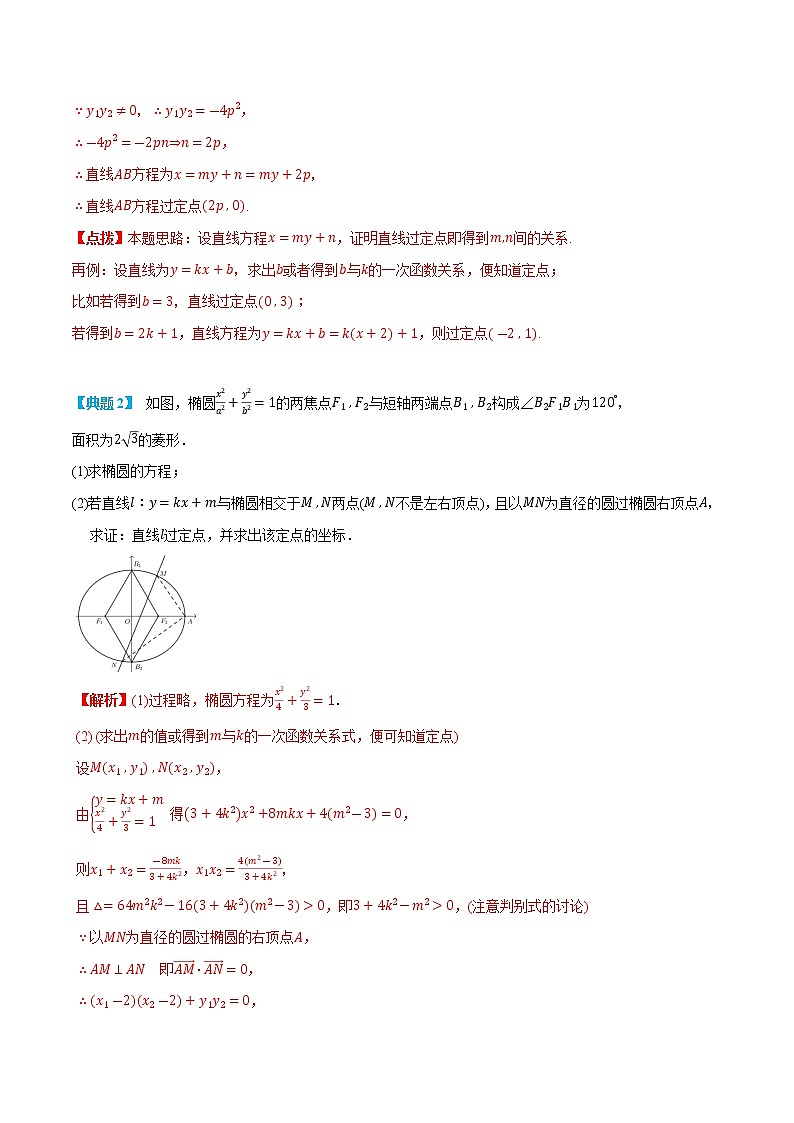 专题3-4 圆锥曲线定点问题-(人教A版2019选择性必修第一册) (学生版+教师版)03