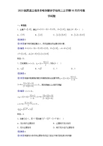 2023届黑龙江省齐齐哈尔部分学校高三上学期10月月考数学试题含解析