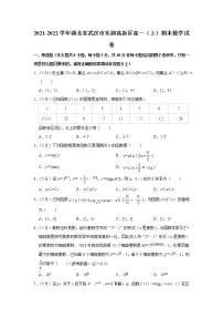 2021-2022学年湖北省武汉市东湖高新区高一（上）期末数学试卷