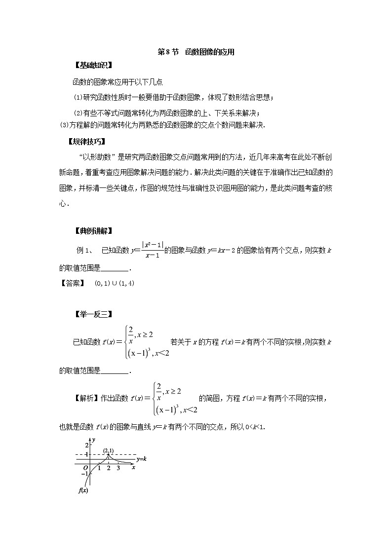 高中数学一轮复习微专题第④季函数与方程及函数模型:第8节 函数图像的应用第1页