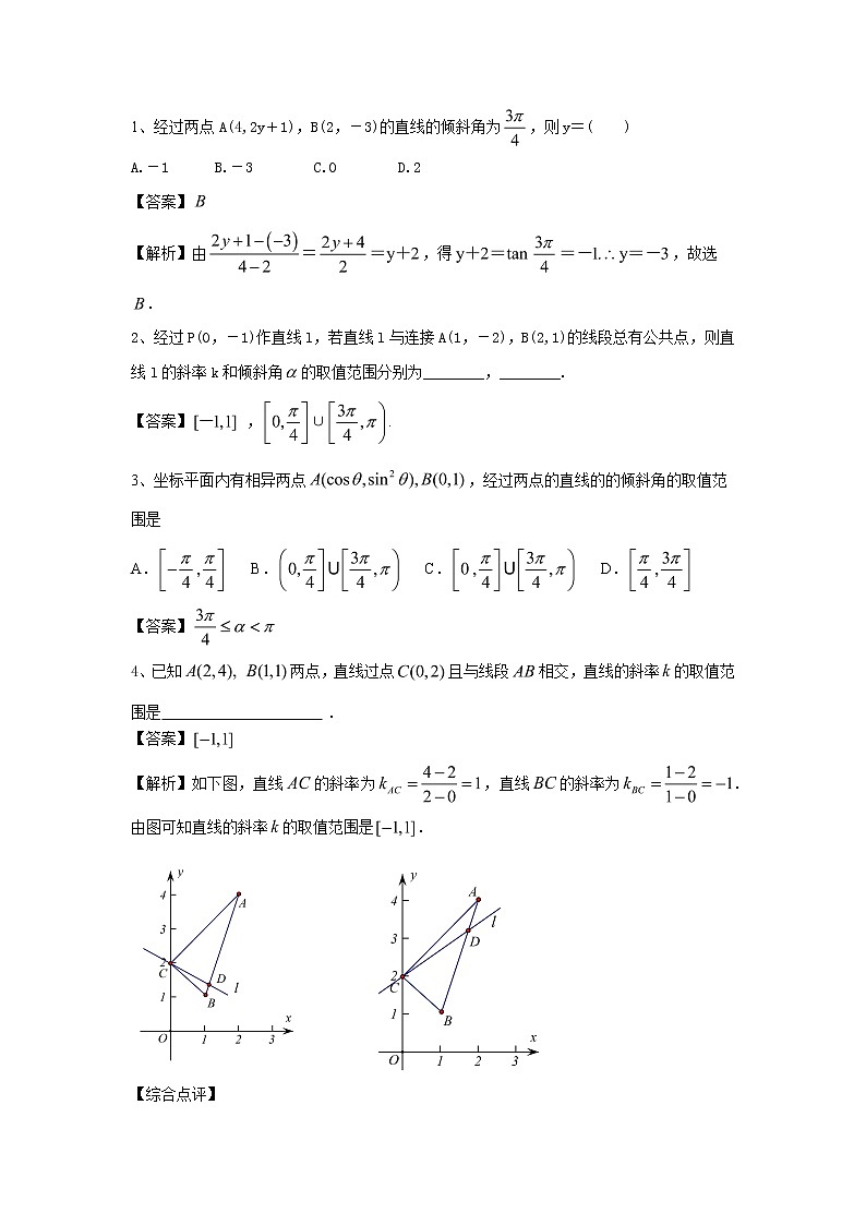 高中数学一轮复习微专题第17季直线:第1节 直线的倾斜角与斜率第3页