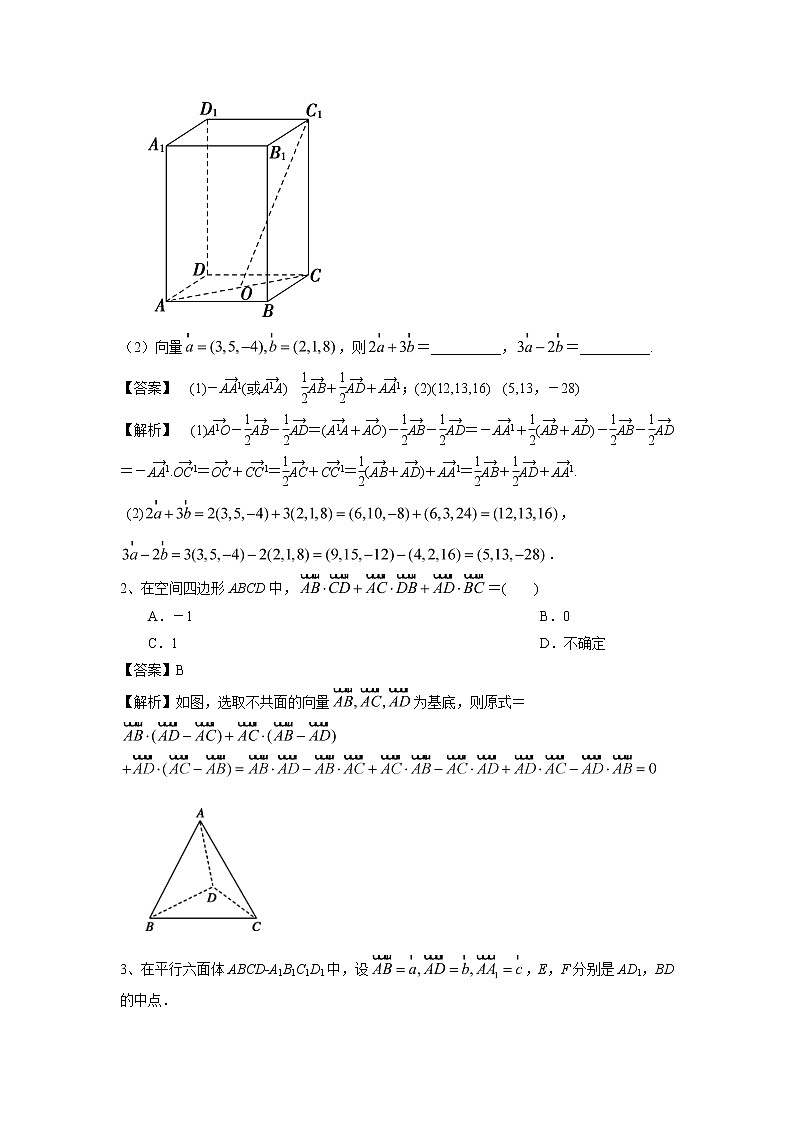 高中数学一轮复习微专题第16季立体几何的向量方法:第1节 空间向量的线性运算第3页