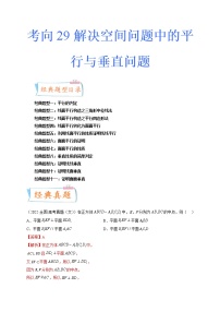 考向29 解決空間問題中的平行與垂直問題（十一大經(jīng)典題型）