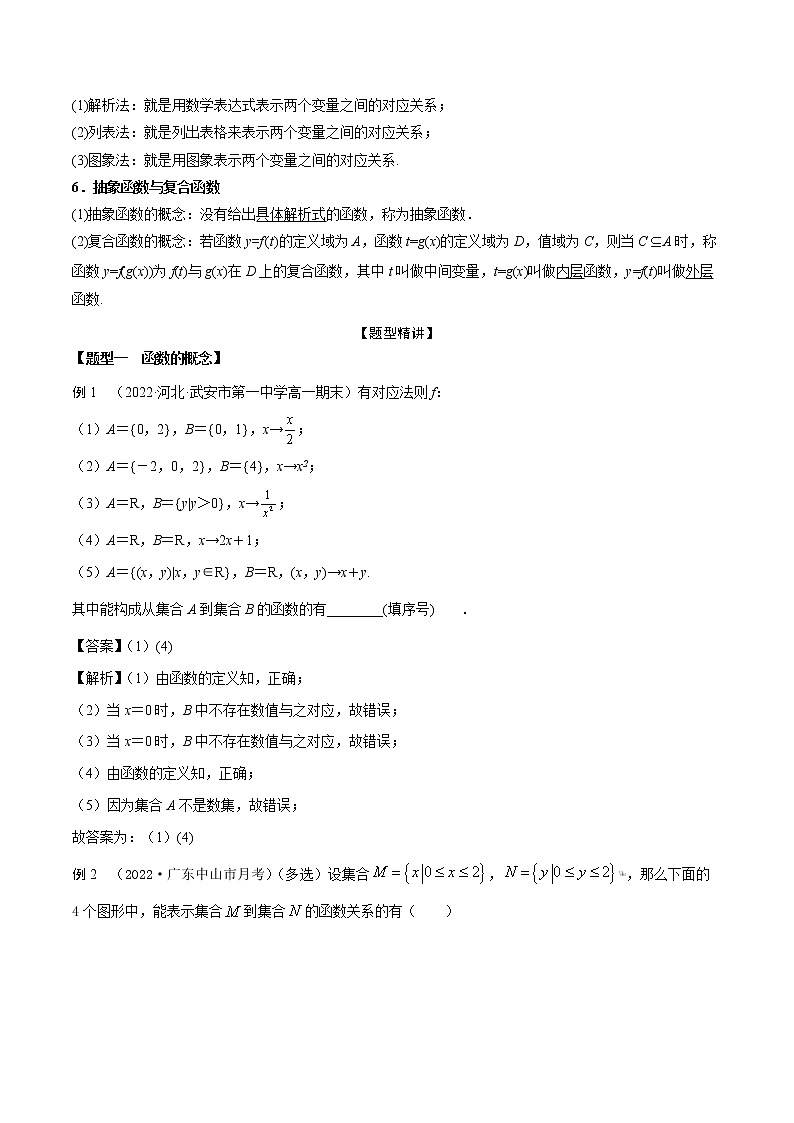 3.1函数的概念及其表示(精讲)(解析版) 第2页