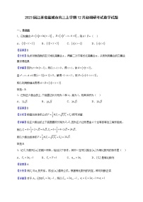 2023届江苏省盐城市高三上学期12月初调研考试数学试题（解析版）