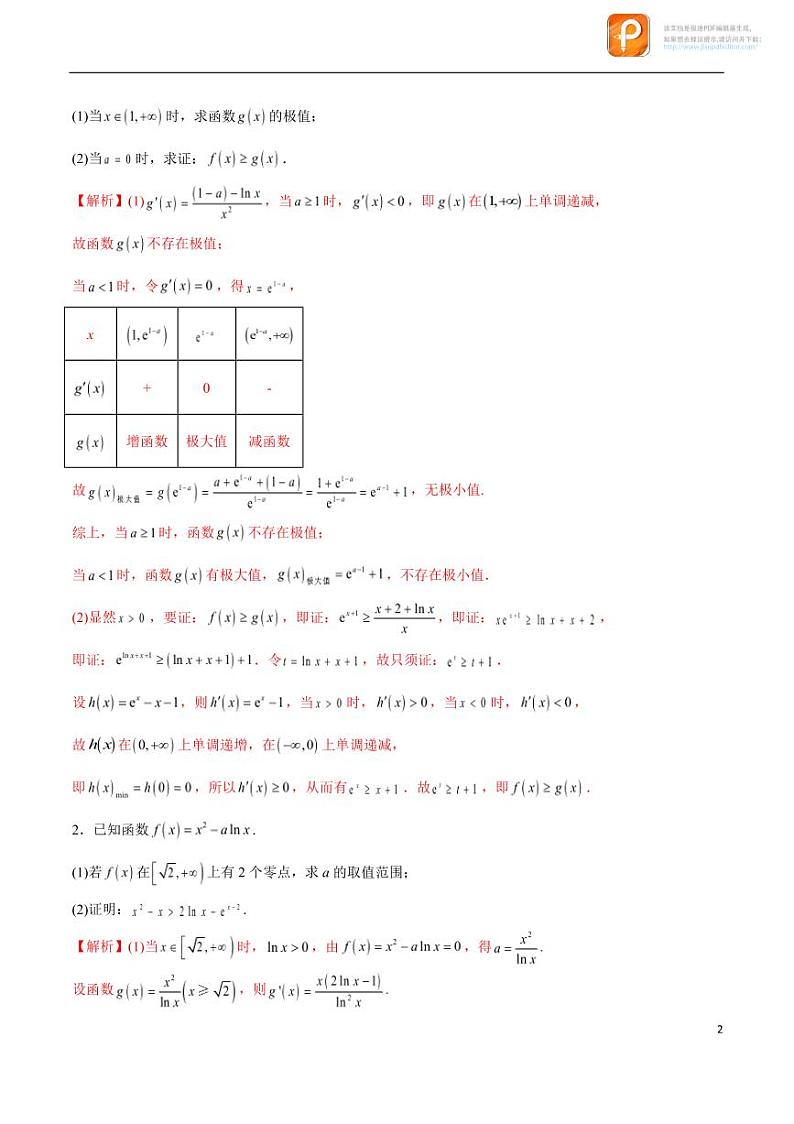 专题11_利用导数证明不等式-2023年新高考数学之导数专项重难点突破(新高考专用)第2页