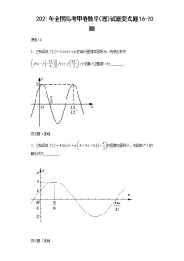 2021年全國高考甲卷數(shù)學(xué)（理）試題變式題第16-20題解析版