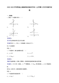 2022-2023學年黑龍江省饒河縣高級中學高一上學期12月月考數學試題（解析版）