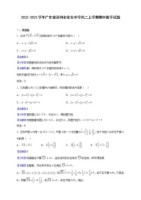 2022-2023學(xué)年廣東省深圳市寶安中學(xué)高二上學(xué)期期中數(shù)學(xué)試題（解析版）