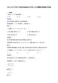 2022-2023學(xué)年廣東省深圳市南頭中學(xué)高二上學(xué)期期中模擬數(shù)學(xué)試題（解析版）