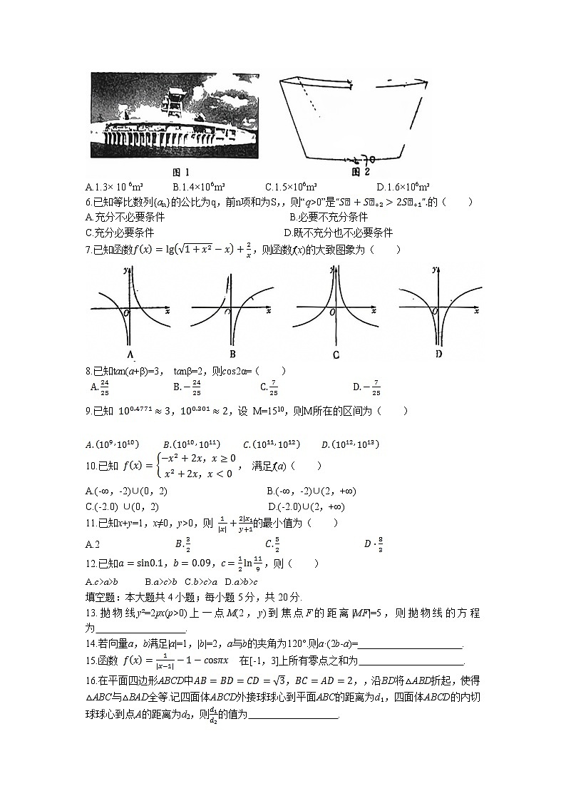 2023届四川省乐山市高中高三第一次调查研究考试 数学(理)(word版)第2页