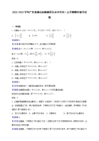 2022-2023学年广东省佛山市顺德区乐从中学高一上学期期中数学试题（解析版）