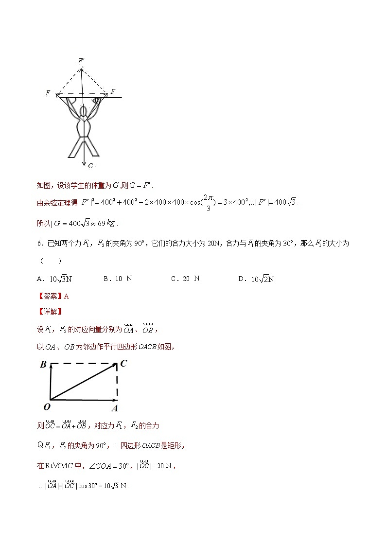 6.4.2 向量在物理中的应用举例(解析版)第3页