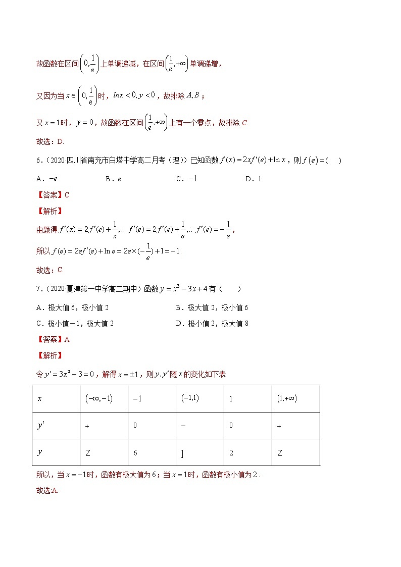 专题25 一元函数的导数及其应用(单元测试卷)-2020-2021学年高中数学新教材人教A版选择性必修配套提升训练03