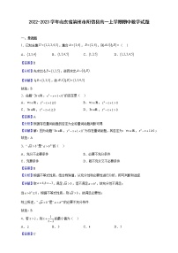 2022-2023学年山东省滨州市阳信县高一上学期期中数学试题（解析版）