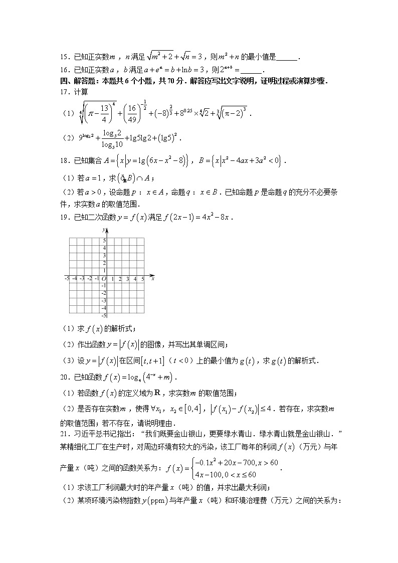 吉林省长春市长春吉大附中实验学校2022-2023学年高一上学期期中数学试题03