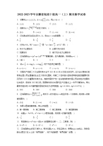 2022-2023学年安徽省皖南十校高一（上）期末数学试卷（含答案解析）