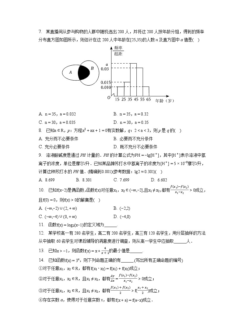 2022-2023学年北京市怀柔区高一(上)期末数学试卷第2页