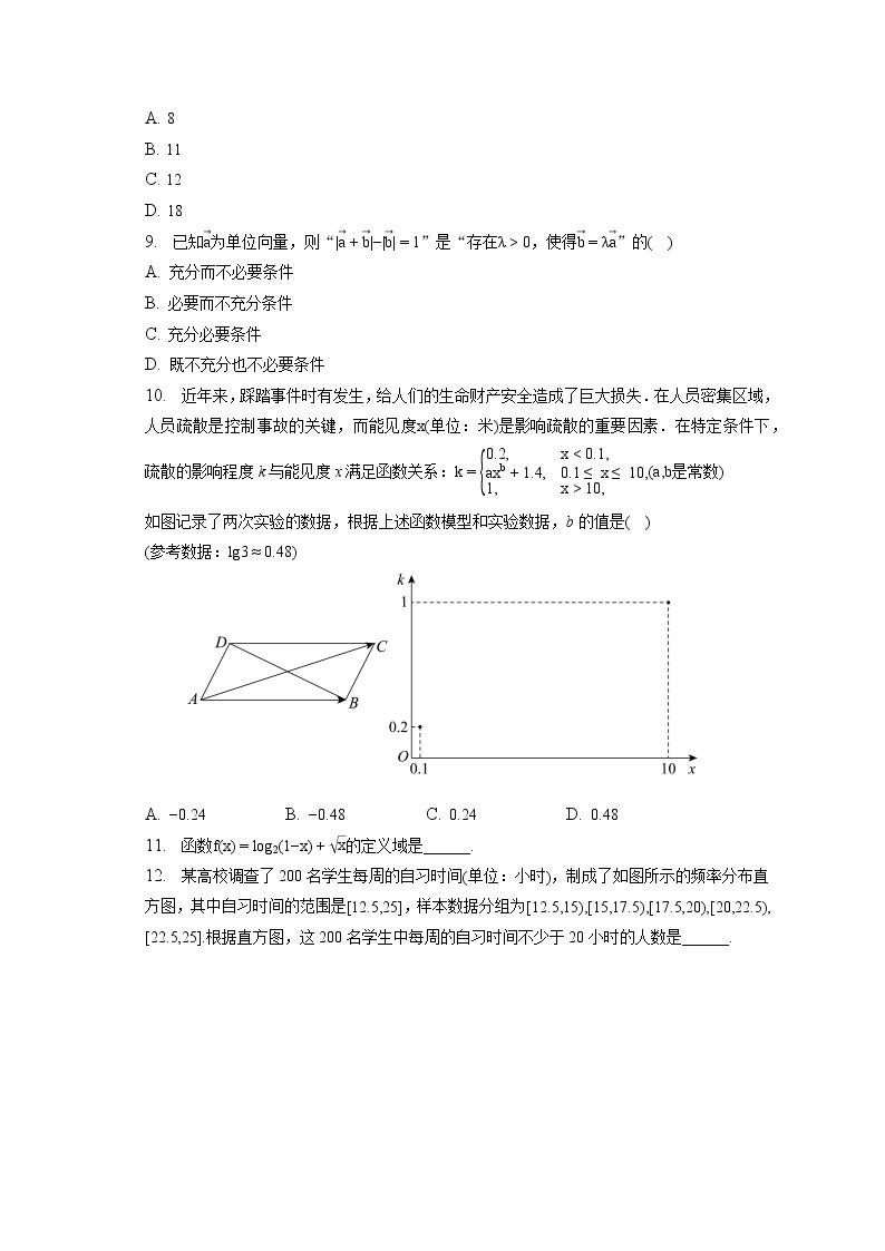 2022-2023学年北京市西城区高一（上）期末数学试卷（含答案解析）02