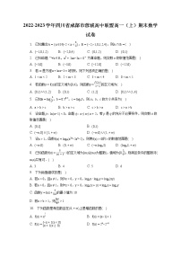 2022-2023学年四川省成都市蓉城高中联盟高一（上）期末数学试卷（含答案解析）