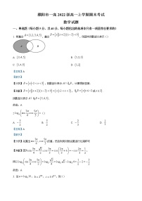 2022-2023学年河南省濮阳市第一高级中学高一上学期期末数学试题（解析版）