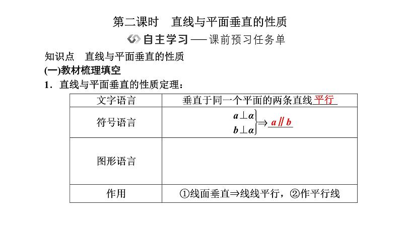 8.6.2 第二课时 直线与平面垂直的性质课件PPT01