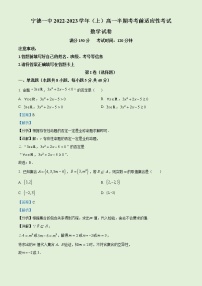 2022-2023学年福建省宁德第一中学高一上学期半期考考前适应性考试数学试题(解析版)