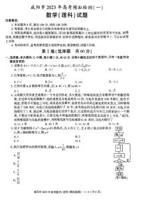 陕西省咸阳市2023年高考模拟检测一（咸阳一模） 理科数学试题及答案