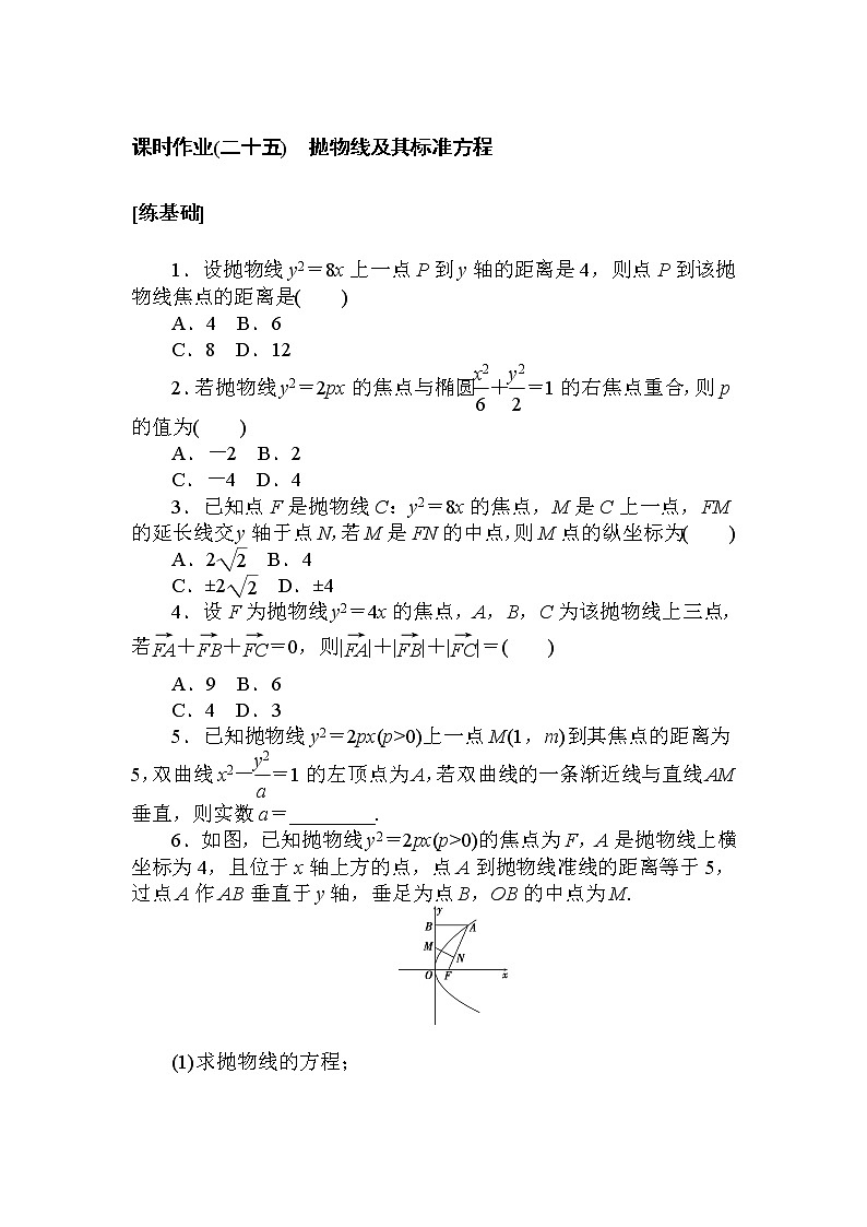 课时作业(二十五) 抛物线及其标准方程第1页
