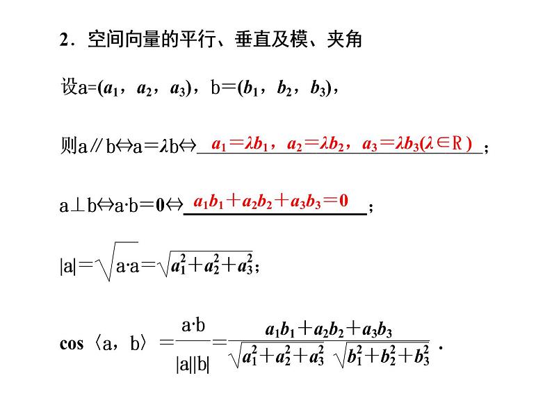 1.3.2 空间向量运算的坐标表示课件PPT02