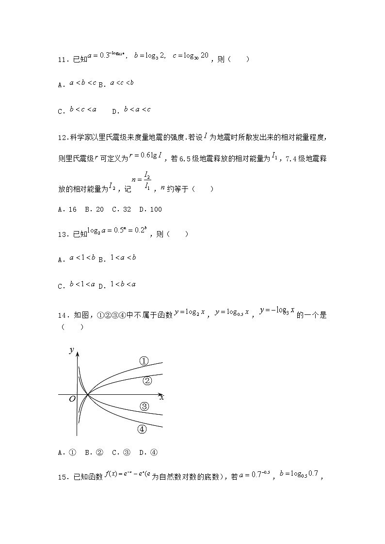 人教B版高中数学必修第二册4-2-1对数运算课时作业含答案203