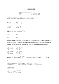 高中数学人教B版 (2019)必修 第一册2.1.3 方程组的解集一课一练