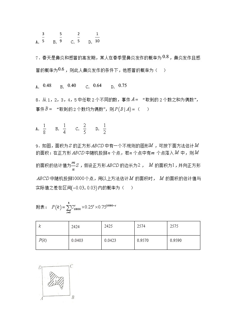 人教B版高中数学选择性必修第二册4-1-3独立性与条件概率的关系随堂作业含答案102