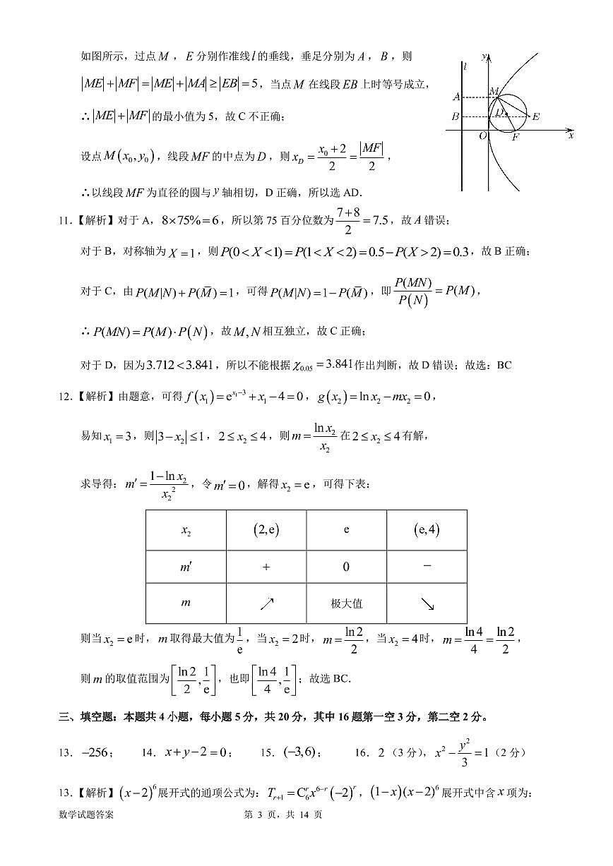 惠州市2023屆高三第二次調(diào)研考試數(shù)學(xué)試題參考答案與評分細則第3頁