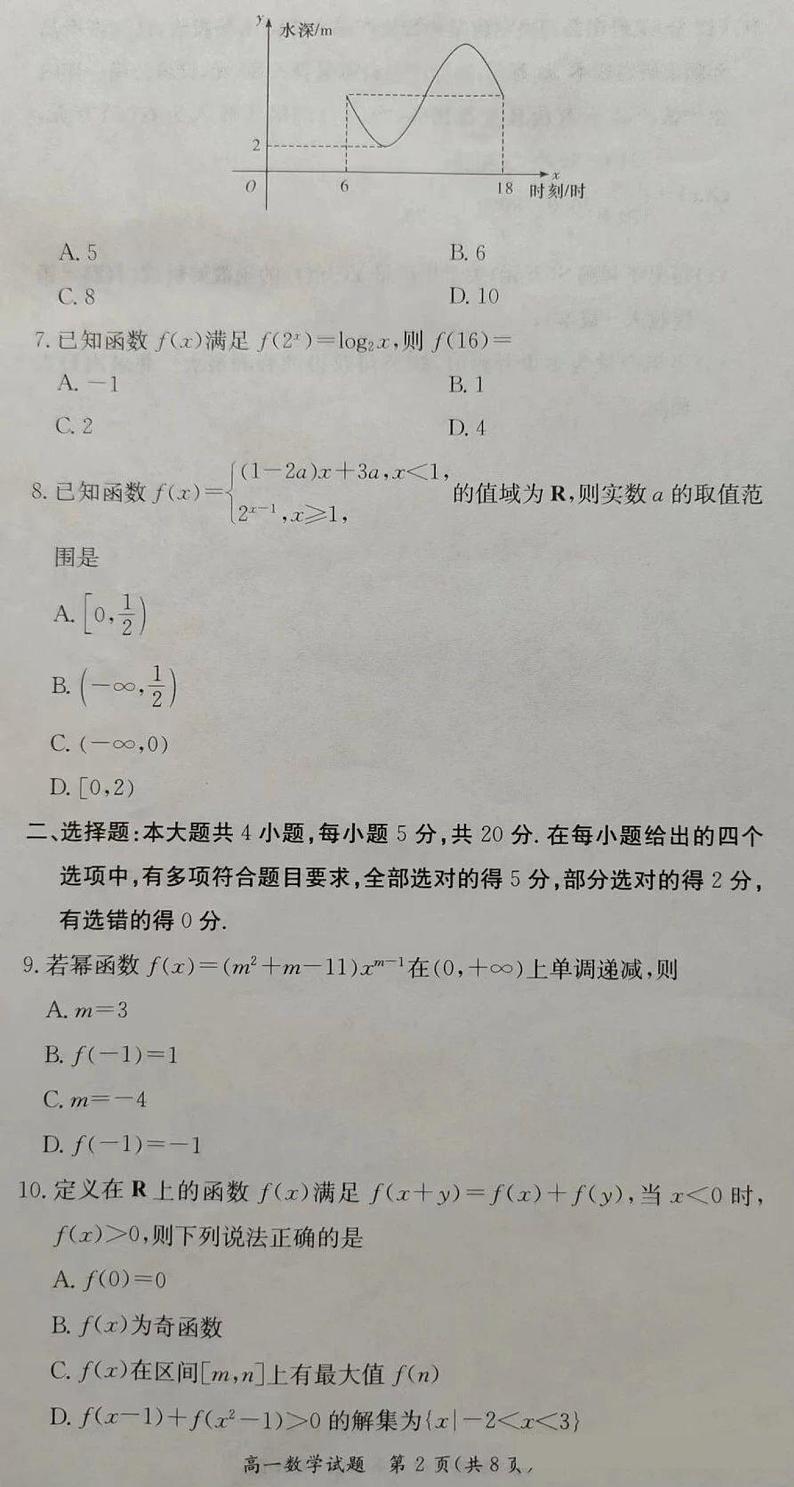 2023湖南省名校联考联合体高一下学期入学考试数学PDF版含解析02
