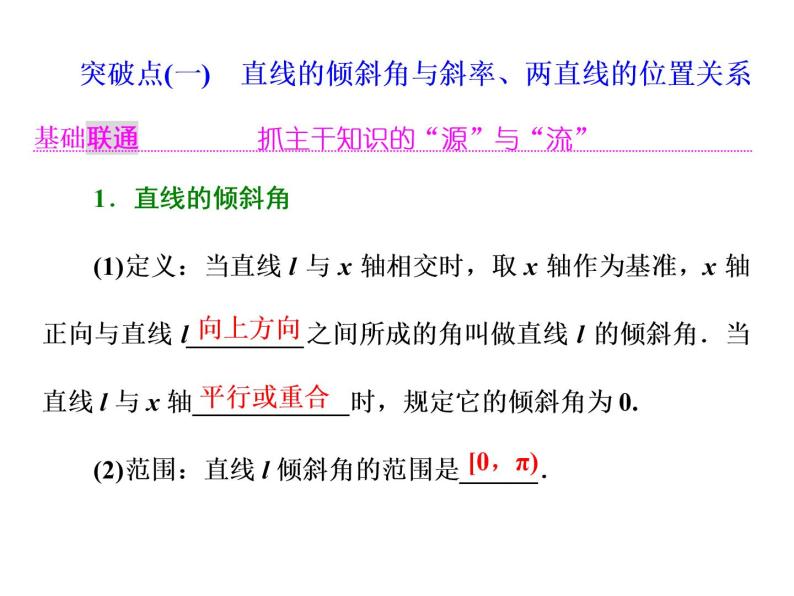 高中数学高考2018高考数学（理）大一轮复习课件：第九章 解析几何 第一节 直线与方程02