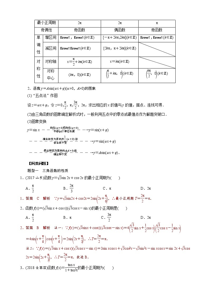 高考数学二轮复习专题09 三角函数的图象与性质问题(教师版) 第3页