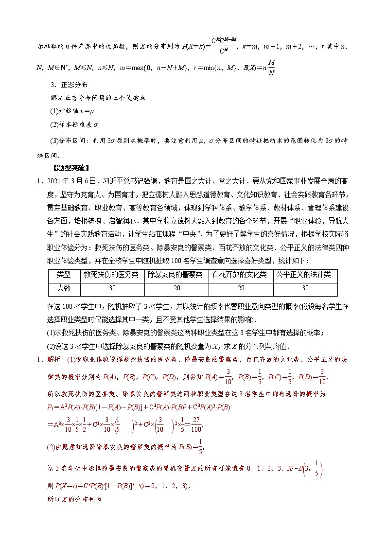 高考数学二轮复习专题36 二项分布、超几何分布与正态分布问题(教师版) 第2页