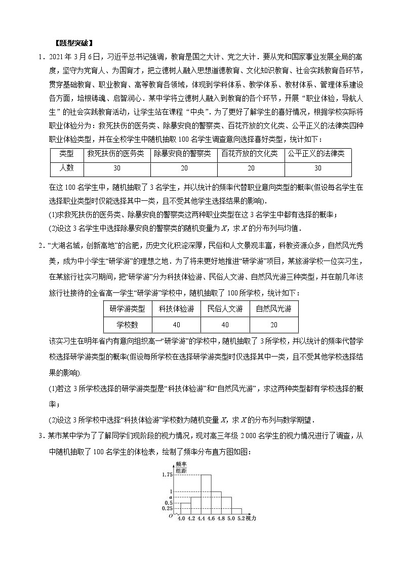 高考数学二轮复习专题36 二项分布、超几何分布与正态分布问题(原卷版) 第2页