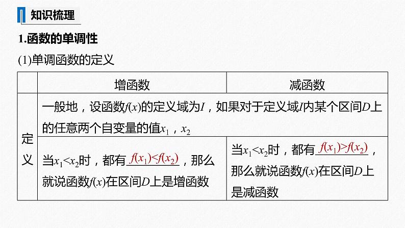 高中数学高考2022届高考数学一轮复习(新高考版) 第2章 §2 2 第1课时 单调性与最大(小)值课件PPT第5页