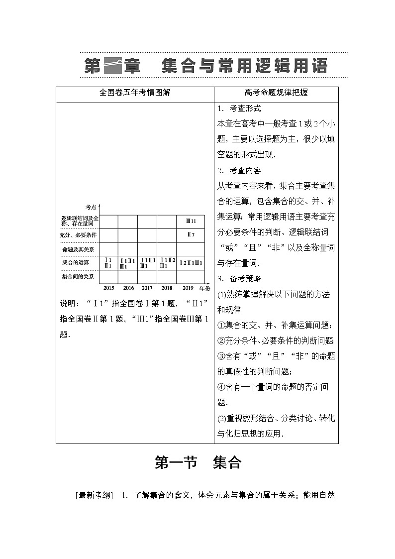 高中数学高考第1节 集合 教案第1页