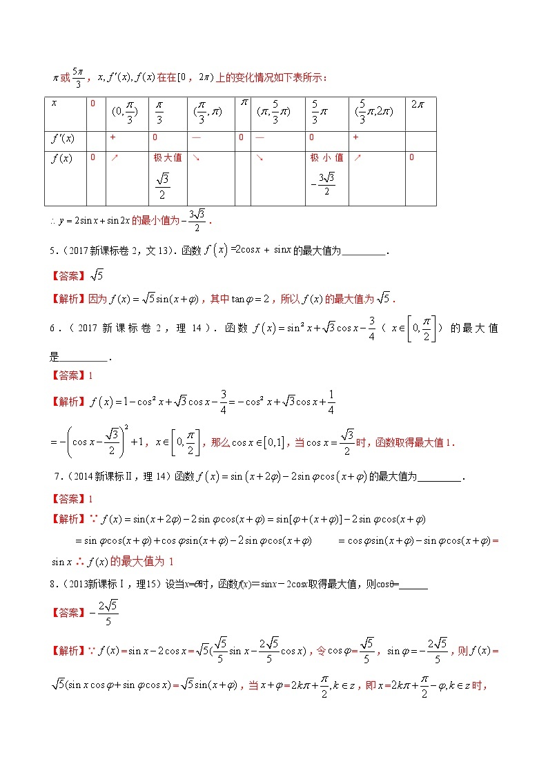 高中数学高考专题13 三角函数的综合应用（解析版）03