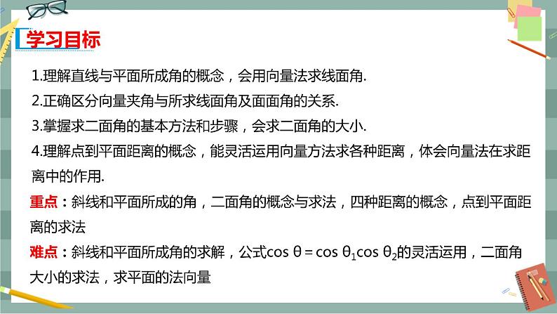 第一章 空间向量与立体几何-1.2空间向量在立体几何中的应用 第二课时(课件PPT)第2页