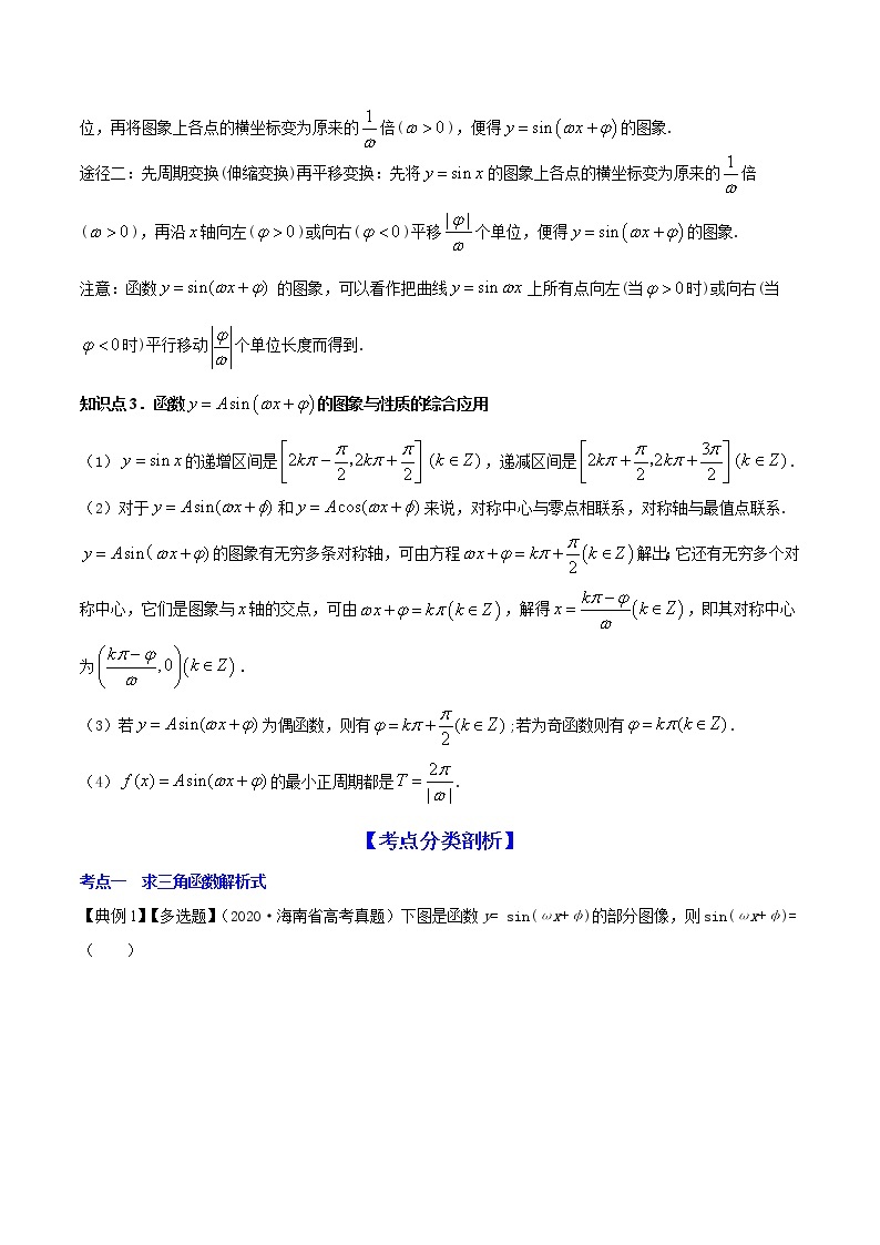 高考数学一轮复习 专题5.5   函数y＝Asin(ωx＋φ)的图象及其应用（讲）03